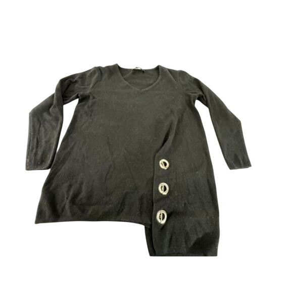 "JANE & JOHN" Women's Sweater SZ M Turkey Boutique Asymmetrical Hem Quiet Luxury - Picture 4 of 10